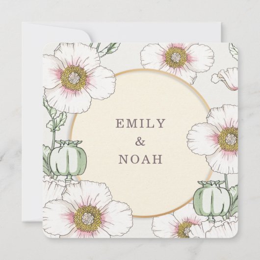 Invitation Pays de Fleurs Sauvages Mariage Pastel Floral Mode (Dos)