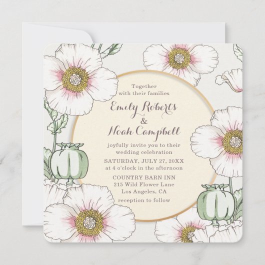 Invitation Pays de Fleurs Sauvages Mariage Pastel Floral Mode (Devant)