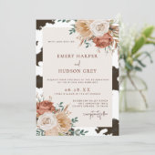 Invitation Pays de la vache Occidentale Cowboy Boho Floral Ma (Debout devant)
