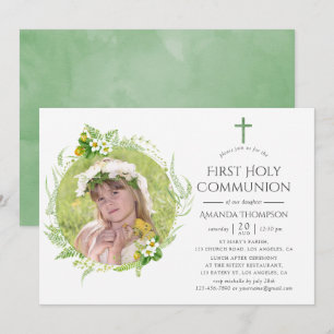 Invitation Pays de la verdure Première Communion sainte