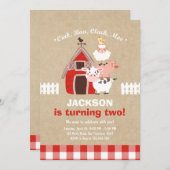 Invitation Pays de McDonald d'anniversaire d'invitations de (Devant / Derrière)