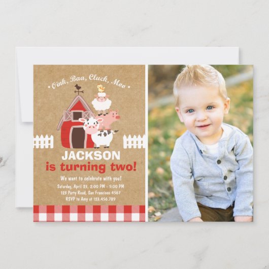 Invitation Pays de McDonald d'anniversaire d'invitations de (Devant)