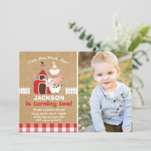 Invitation Pays de McDonald d'anniversaire d'invitations de (Debout devant)