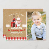 Invitation Pays de McDonald d'anniversaire d'invitations de (Devant / Derrière)