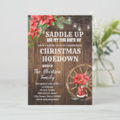 Invitation Pays de Noël occidental Bottes Poinsettia Parti (Debout devant)