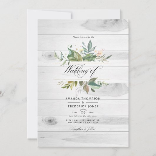 Invitation Pays de verdure rustique Grange QR Code RSVP Maria (Devant)