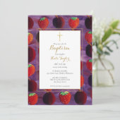 Invitation Pays des Fruits Rouges Baptême (Debout devant)