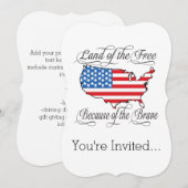 Invitation Pays des Libres à cause du courageux patriotique a (Devant / Derrière)