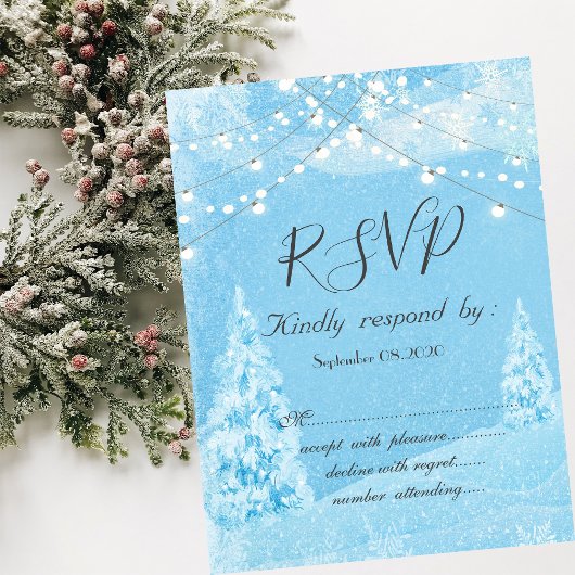 Invitation Pays des merveilles de l'hiver, RSVP au pin 