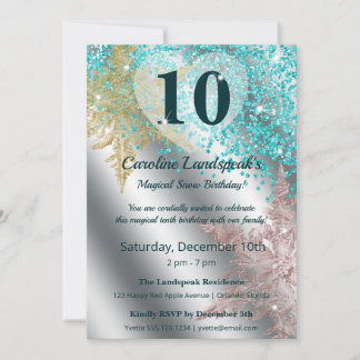 Invitation Pays des merveilles d'hiver 10e anniversaire photo