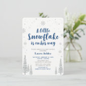 Invitation Pays des merveilles d'hiver argenté, Baby Shower g (Debout devant)
