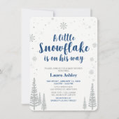 Invitation Pays des merveilles d'hiver argenté, Baby Shower g (Devant)