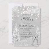 Invitation Pays des merveilles d'hiver, douche de mariée gris (Devant)