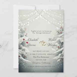 Invitation Pays des merveilles d'hiver, Mariage aux boules de