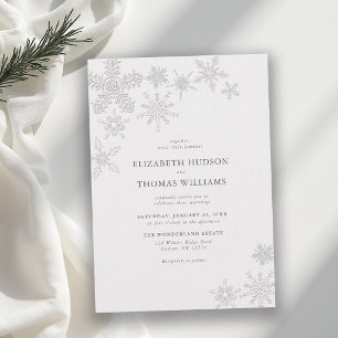 Invitation Pays des merveilles flocon de neige hivernal Maria