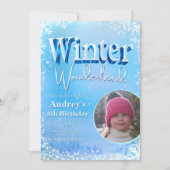 Invitation Pays des merveilles hivernal avec image (Devant)