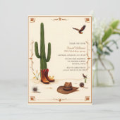 Invitation Pays Désert Thème Western Cowboy Anniversaire (Debout devant)