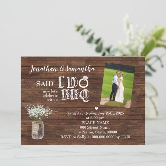 Invitation Pays dit que je me sauve pour un mariage intime au (Debout devant)