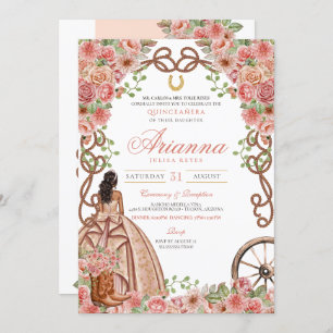 Invitation Pays d'or rose Ouest Charra Quinceañera