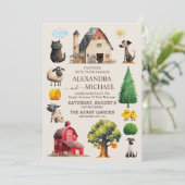 Invitation Pays Élégant Chic tendance Mariage de ferme (Debout devant)