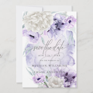 Invitation Pays Élégant Floral Aquarelle Pépites Lilac