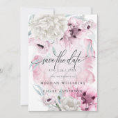 Invitation Pays Elégant Floral Aquarelle Pink Poppies (Devant)