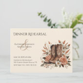 Invitation Pays élégant moderne Occidental- Fleurs (Debout devant)