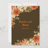 Invitation Pays élégant Orange Rose Brown Mariage (Dos)