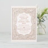 Invitation Pays en cuir Rose occidental Cowboy Mariage (Debout devant)