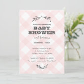 Invitation Pays En vichy Baby shower (Debout devant)