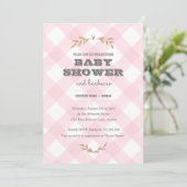 Invitation Pays En vichy Baby shower (Debout devant)