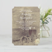 Invitation Pays et Fête des mariées rustique (Debout devant)