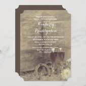 Invitation Pays et Fête des mariées rustique (Devant / Derrière)