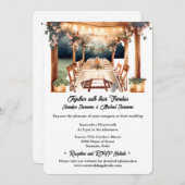 Invitation Pays extérieur style toscan mariage phares à corde (Devant / Derrière)