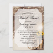 Invitation Pays Fête des mariées en bois de barnwood (Devant)