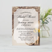 Invitation Pays Fête des mariées en bois de barnwood (Debout devant)