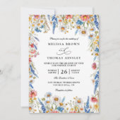 Invitation Pays Fleur de Champ Rustique Moderne Code QR Maria (Devant)