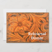 Invitation Pays Fleur Rustique Dîner De Répétition Ouest (Devant)