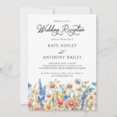 Invitation Pays Fleur sauvage Photo Réception de mariage uniq (Devant)