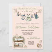 Invitation Pays Fleurs sauvages Clothesline bébé fille Douche (Devant)