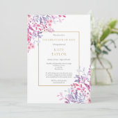 Invitation Pays Floral Photo Funérailles Célébration de la vi (Debout devant)