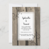 Invitation Pays Grange Fleurs de bois Mariage Enregistrer la  (Devant)