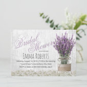 Invitation Pays Lavande Floral Mason Jar Fête des mariées (Debout devant)