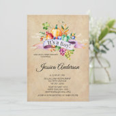 Invitation Pays Lumières d'automne Baby shower garçon (Debout devant)