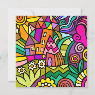 Invitation Pays merveilleux abstrait Doodle
