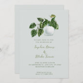 Invitation Pays moderne Postal Plante Vert clair Mariage (Devant / Derrière)