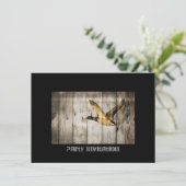 Invitation Pays occidental en bois de grange rustique (Debout devant)