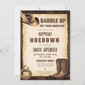 Invitation Pays Ouest | Anniversaire rustique de Cowboy (Devant)