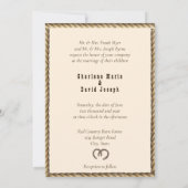 Invitation Pays Ouest Mariage Rose Roses Plumes Rope I (Dos)