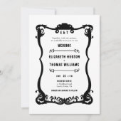 Invitation Pays Ouest noir blanc cadre Mariage officiel (Devant)